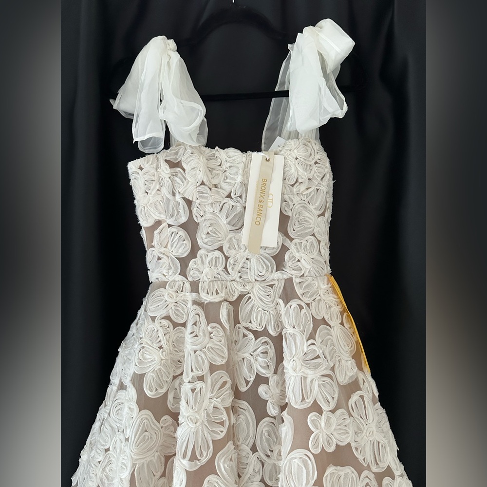 Bronx and Banco White Floral Wedding Dress